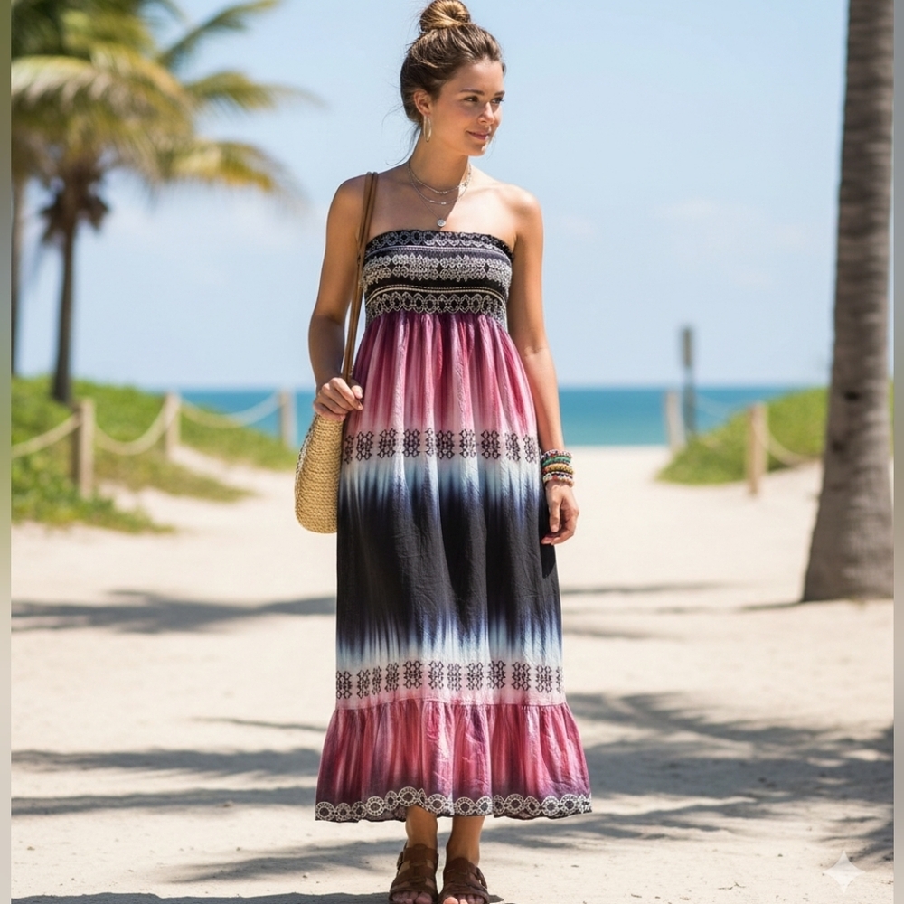 Boston Proper Bohemian Maxi Dress Size 12(L) - Picture 2 of 9